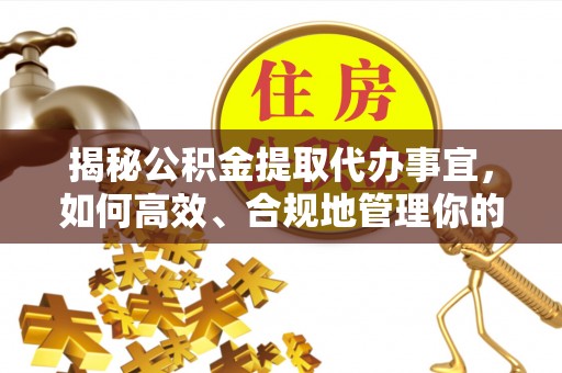 惠水揭秘公积金提取代办事宜，如何高效、合规地管理你的财务未来