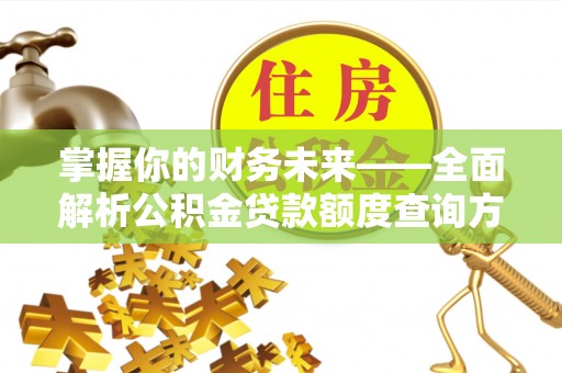 惠水掌握你的财务未来——全面解析公积金贷款额度查询方法