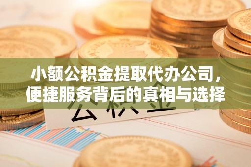 惠水小额公积金提取代办公司，便捷服务背后的真相与选择