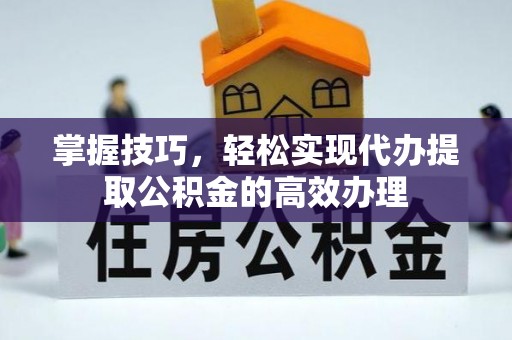 惠水掌握技巧，轻松实现代办提取公积金的高效办理
