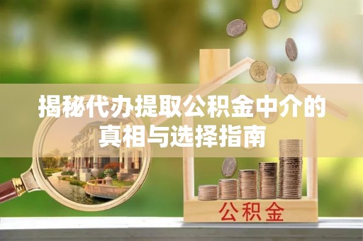 惠水揭秘代办提取公积金中介的真相与选择指南