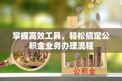 惠水掌握高效工具，轻松搞定公积金业务办理流程