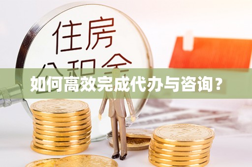 惠水如何高效完成代办与咨询？